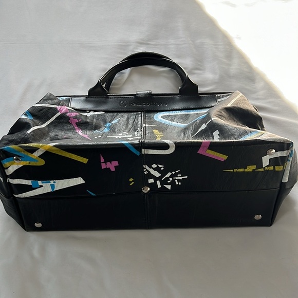 Fenicottero Black Leather Graffiti Bag - Picture 7 of 9
